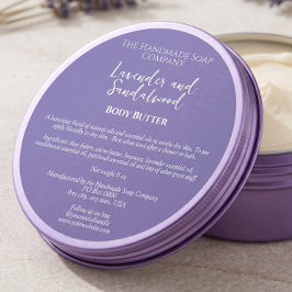 Adesivo Rótulo Minimalista de Vidro de Cosméticos Roxos