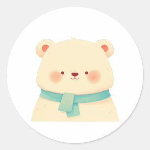 Adesivo Rótulo Minimalista do Livro do Urso do Scarf