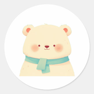 Adesivo Rótulo Minimalista do Livro do Urso do Scarf