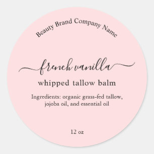Adesivo Rótulo Minimalista Simples de Produto de Beleza Ro