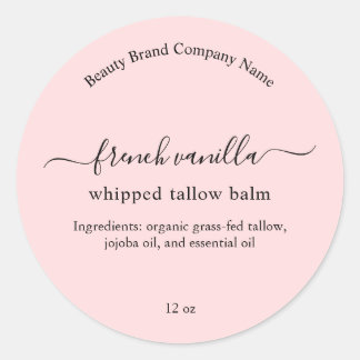 Adesivo Rótulo Minimalista Simples de Produto de Beleza Ro