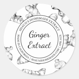 Adesivo Rótulo Moderno de Extrato de Raiz de Ginger