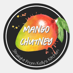 Adesivo Rótulo Moderno do Home Canning Business Mango Chut