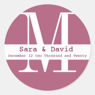 Adesivo Rótulo Monograma Rosa