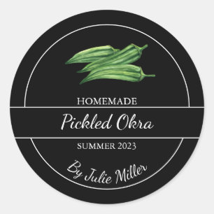 Adesivo Rótulo Okra Selecionado em Casa Simples Preto
