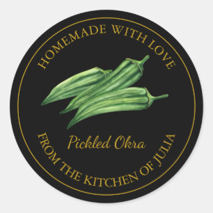 Adesivo Rótulo Okra Selecionado em Homemade Dourada   Pret
