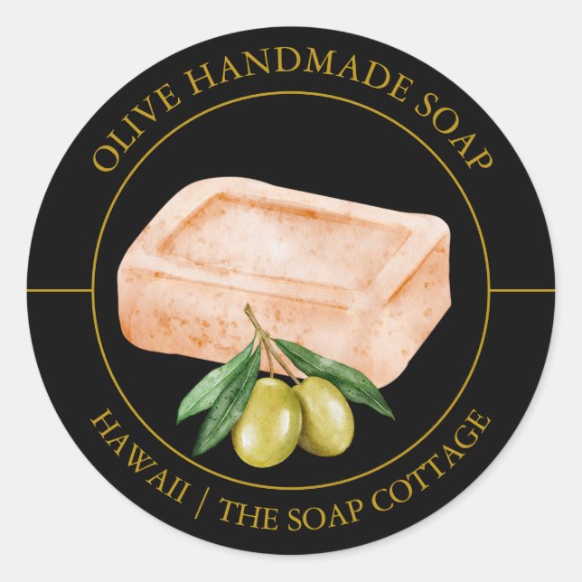 Adesivo Rótulo Olive Soap (Frente)