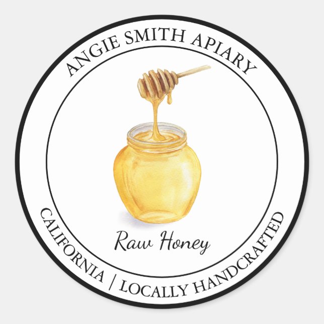 Adesivo Rótulo Orgânico Honey Modern (Frente)