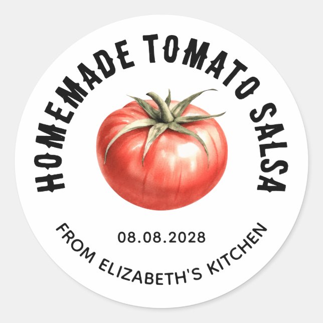 Adesivo rótulo para conserva de Salsa de Tomate caseira (Frente)