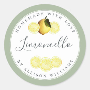 Adesivo Rótulo Personalizado de Limoncello Caseiro Verde L