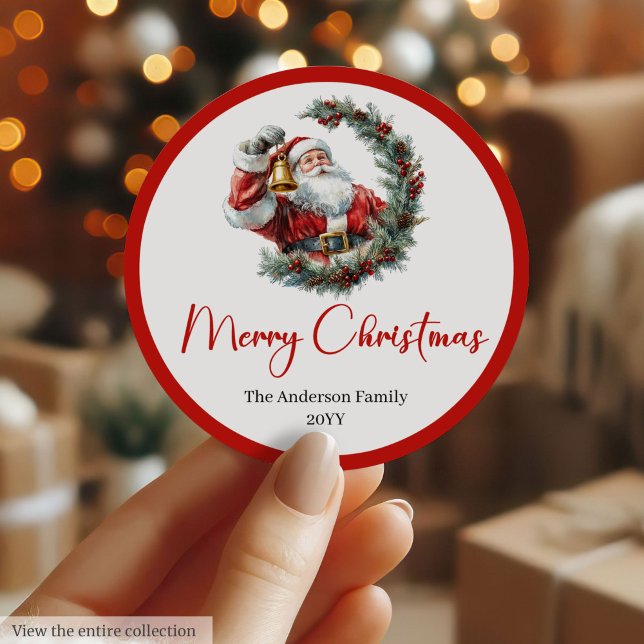 Adesivo Rótulo Personalizado de Papai Noel para Presentes  (Personalized Santa Claus Label for Holiday Gifts)
