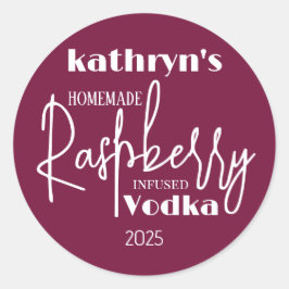 Adesivo Rótulo Personalizado De Vodka De Framboesa Homemad