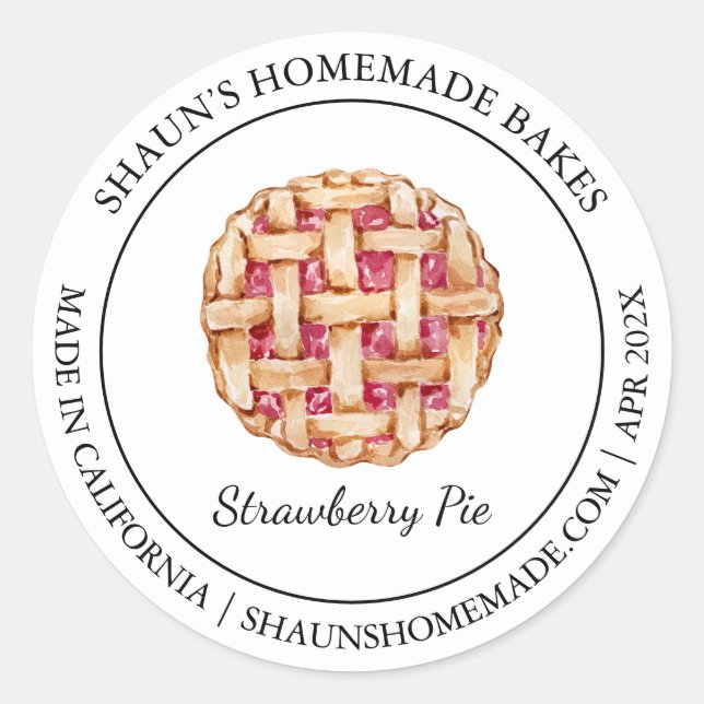 Adesivo Rótulo Pie Baking Modern (Frente)