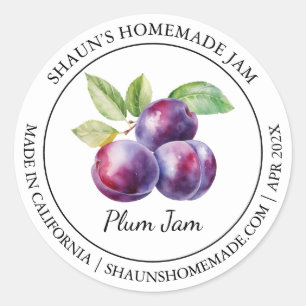 Adesivo Rótulo Plum Jam Moderno