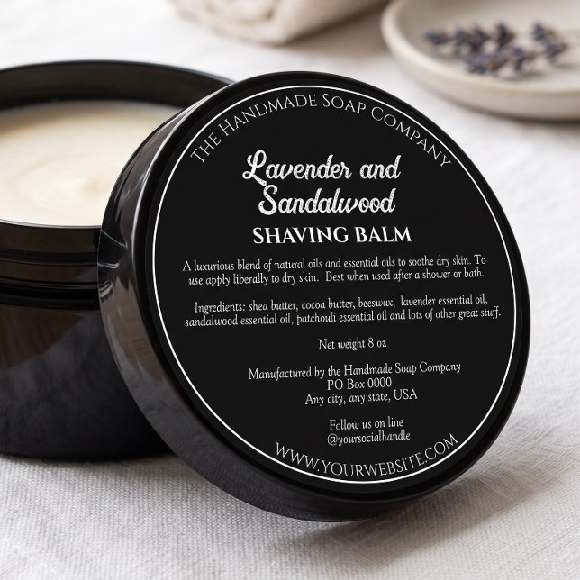 Adesivo Rótulo Preto de Pote de Cosméticos com Ingrediente (Criador carregado)
