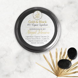 Adesivo Rótulo Preto e Dourado de Esfregaço Homemade ou Ma