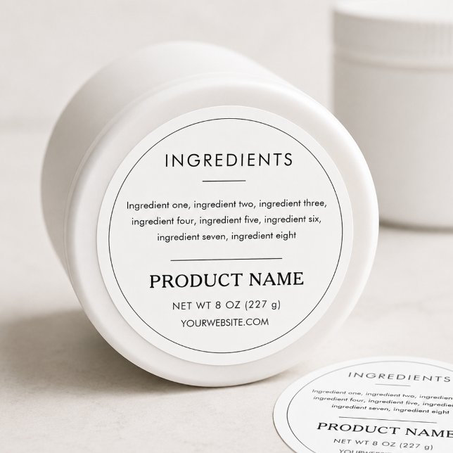 Adesivo Rótulo Profissional de Ingredientes do Produto (Criador carregado)