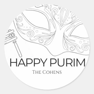 Adesivo Rótulo Purim Esboço