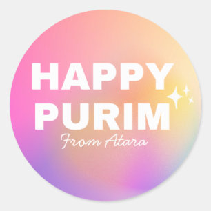Adesivo Rótulo Purim para Meninas