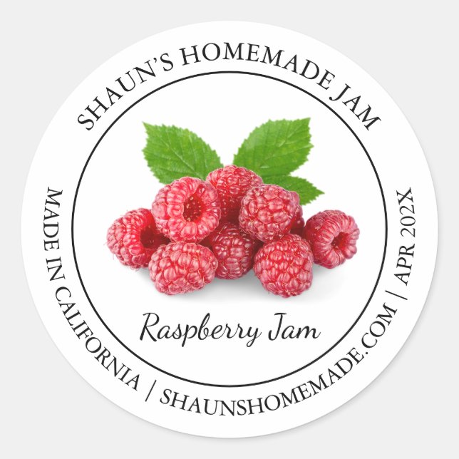 Adesivo Rótulo Raspberry Jam Modern (Frente)