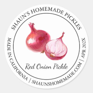Adesivo Rótulo Red Onion Pickle Modern