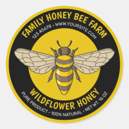 Adesivo Rótulo Redondo das Abelhas de Honeybee