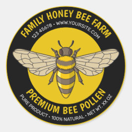 Adesivo Rótulo Redondo das Abelhas de Honeybee