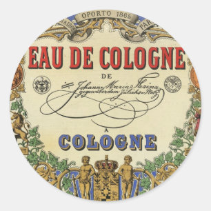 Adesivo Rótulo Romântico de Perfume Parisiense Vintage.