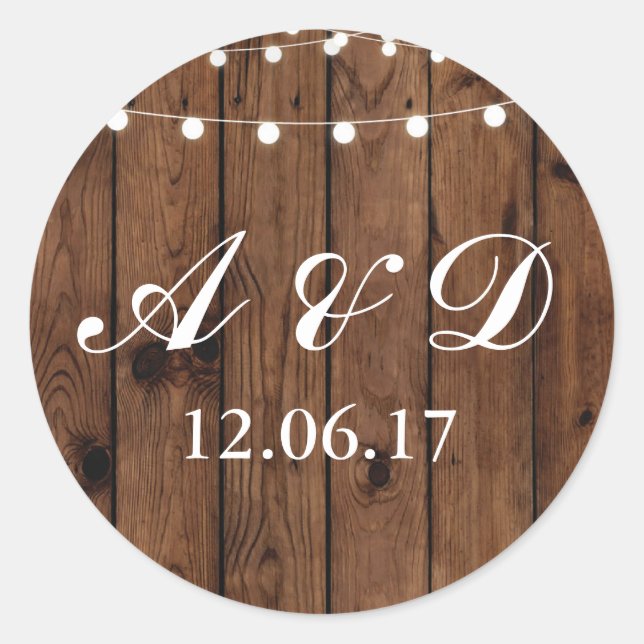 Adesivo Rótulo Rótulo das Luzes de Madeira Russo Elegante (Frente)