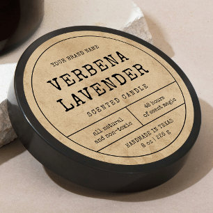 Adesivo Rótulo Rótulo de Vintage Apothecary Round Candle