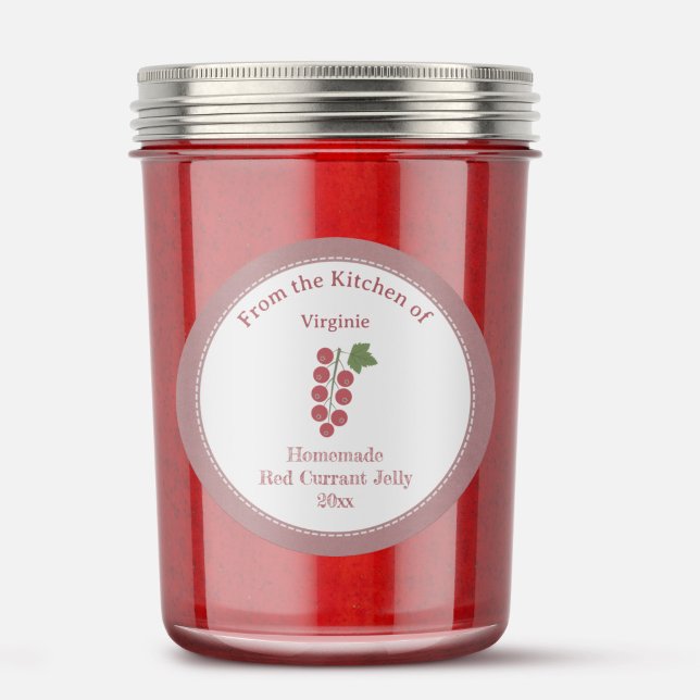 Adesivo Rótulo Rótulo Rustic Red Currant Jelly (Rustic Red Currant Jelly Label Sticker)