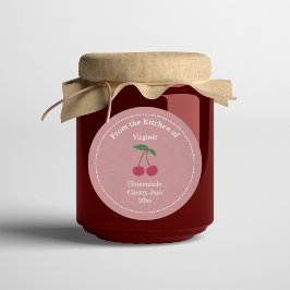 Adesivo Rótulo Rustic Cherry Jam Sticker