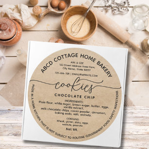 Adesivo Rótulo Rustic Cookies Label Cottage