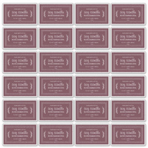 Adesivo Rótulo Rustic Homemade Soy Candle Labels 24x Burgu