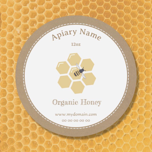 Adesivo Rótulo Rustic Honey Jar Label Sticker for Bekeeper (Rustic Honey Jar Label)
