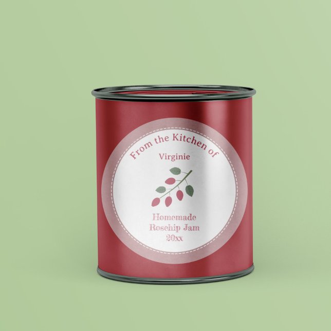 Adesivo Rótulo Rustic Rosehip Jam Sticker (Rustic Rosehip Jam Label Sticker)