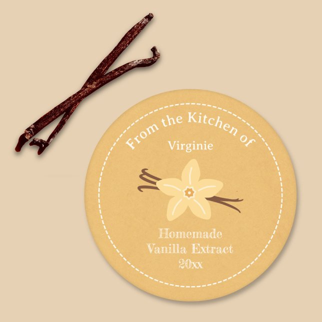 Adesivo Rótulo Rustic Vanilla Extract Sticker (Rustic Vanilla Extract Label Sticker)