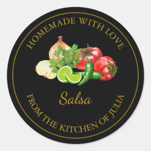 Adesivo Rótulo Salsa Homemade Dourada Preto