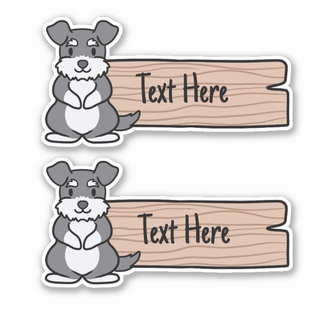 Adesivo Rótulo Schnauzer da Miniatura Cura (Frente)