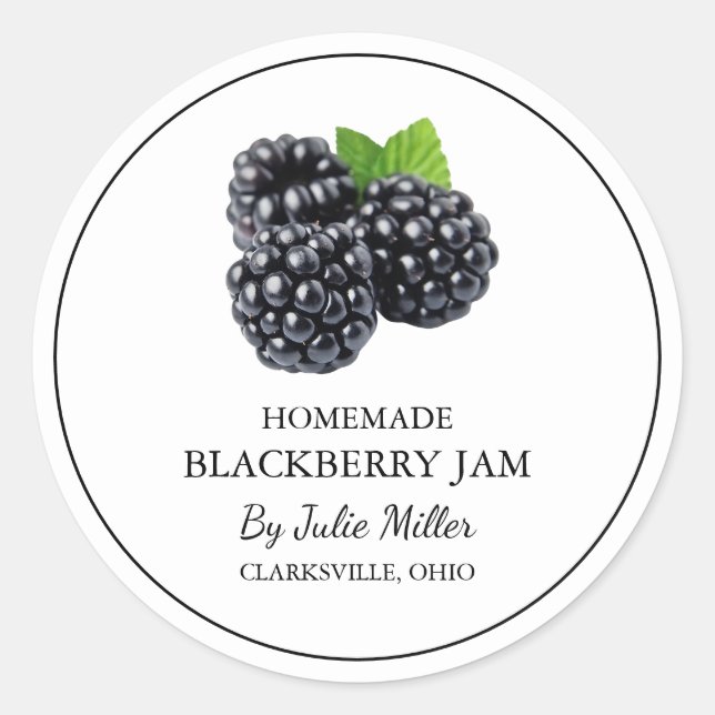 Adesivo Rótulo Simples de Aroma de Blackberry (Frente)