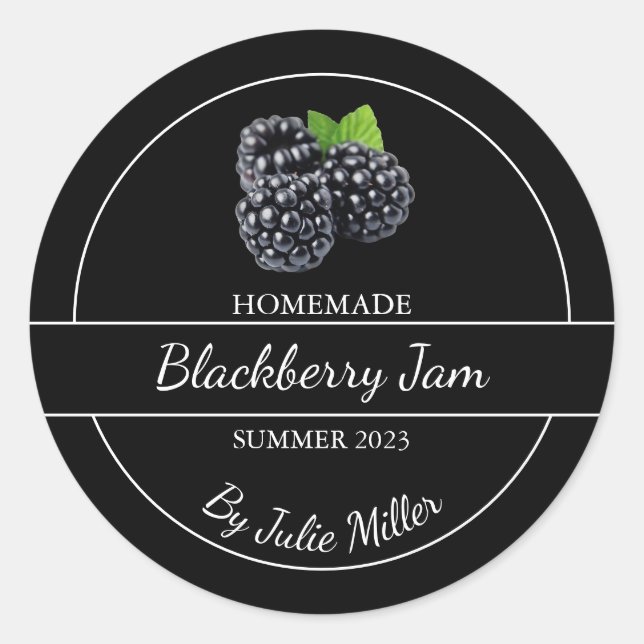 Adesivo Rótulo Simples de Aroma de Blackberry (Frente)