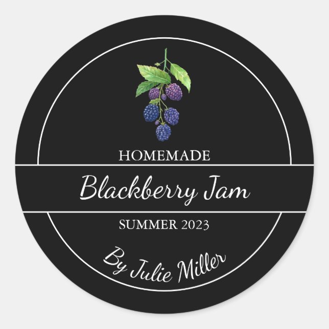 Adesivo Rótulo Simples de Aroma de Blackberry (Frente)