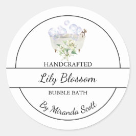 Adesivo Rótulo Simples de Banheira de Bolha de Lily Homema