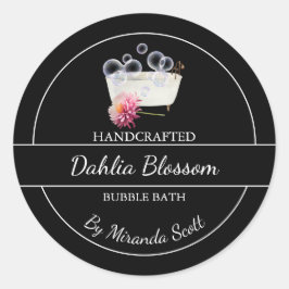 Adesivo Rótulo Simples de Bath Dahlia Bubble
