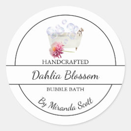 Adesivo Rótulo Simples de Bath Dahlia Bubble
