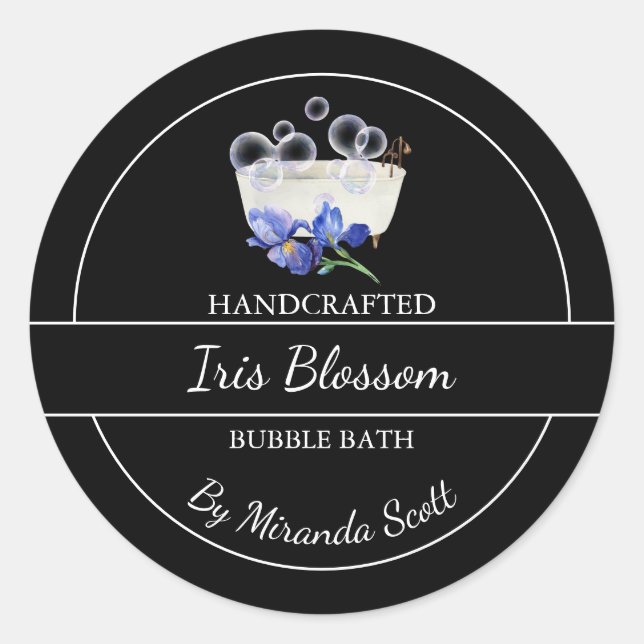Adesivo Rótulo Simples de Bath Iris Bubble Homemade (Frente)