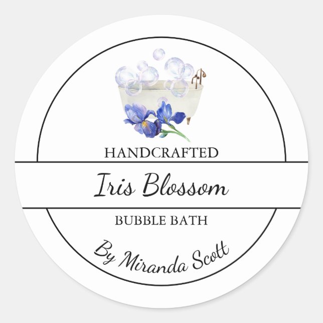 Adesivo Rótulo Simples de Bath Iris Bubble Homemade (Frente)