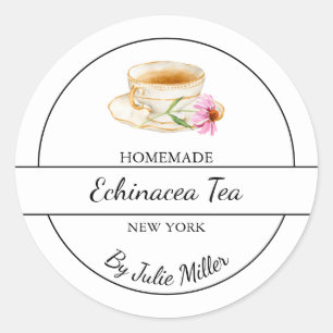 Adesivo Rótulo Simples de Chá Echinacea Homemade