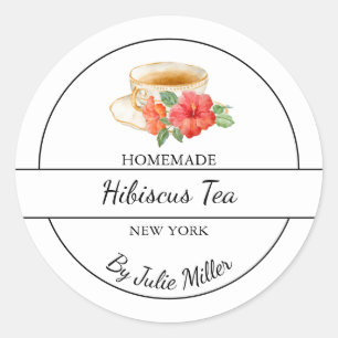 Adesivo Rótulo Simples de Chá Hibiscus Homemade