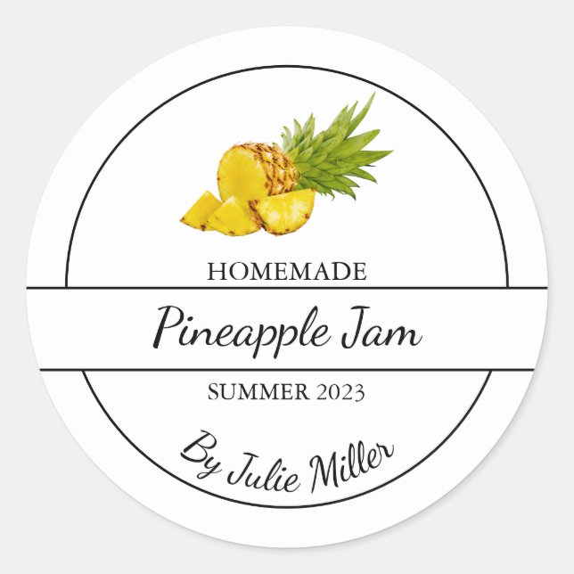 Adesivo Rótulo Simples de Emperramento de Abacaxi Homemade (Frente)
